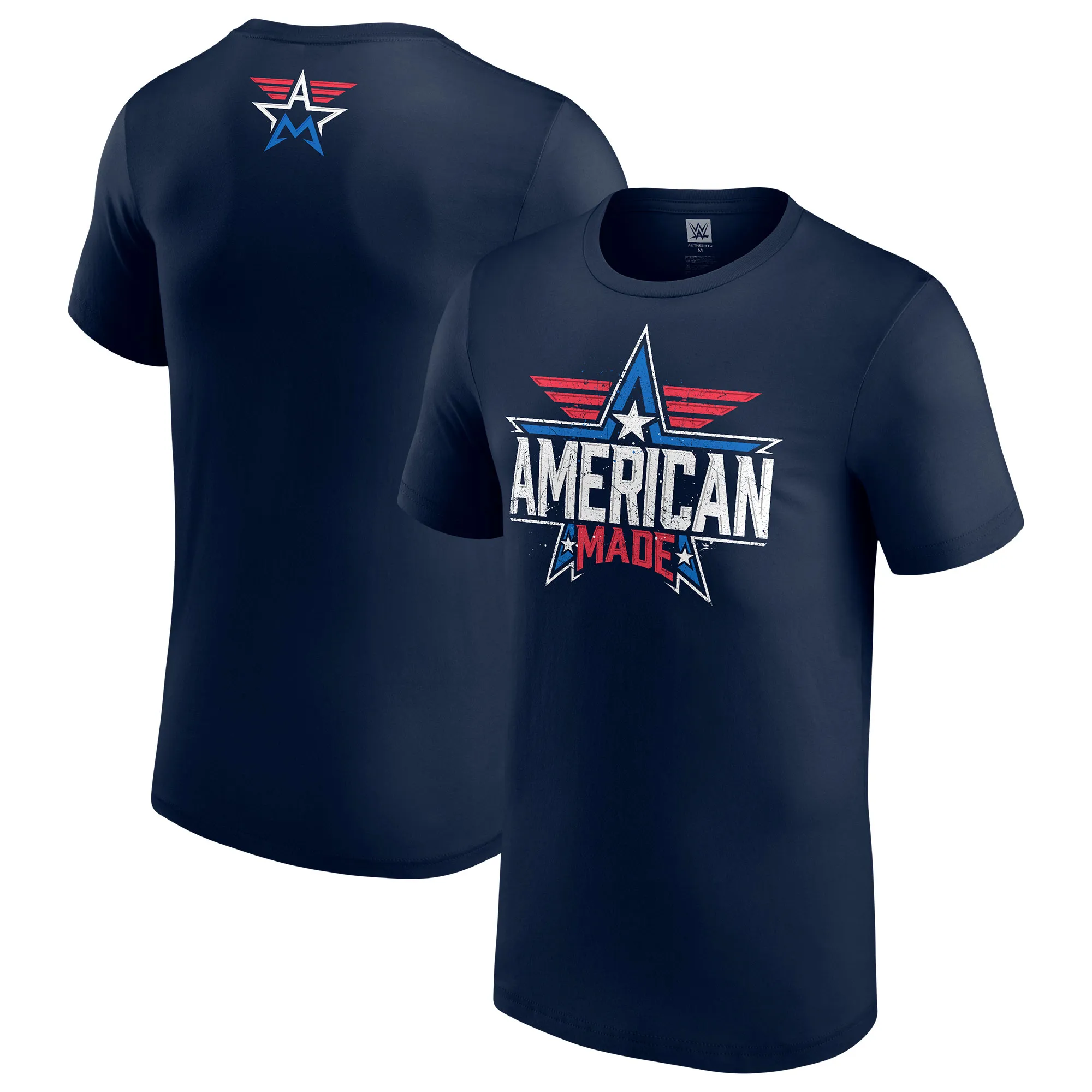 Men's Navy American Made Logo T-Shirt sold by WWE