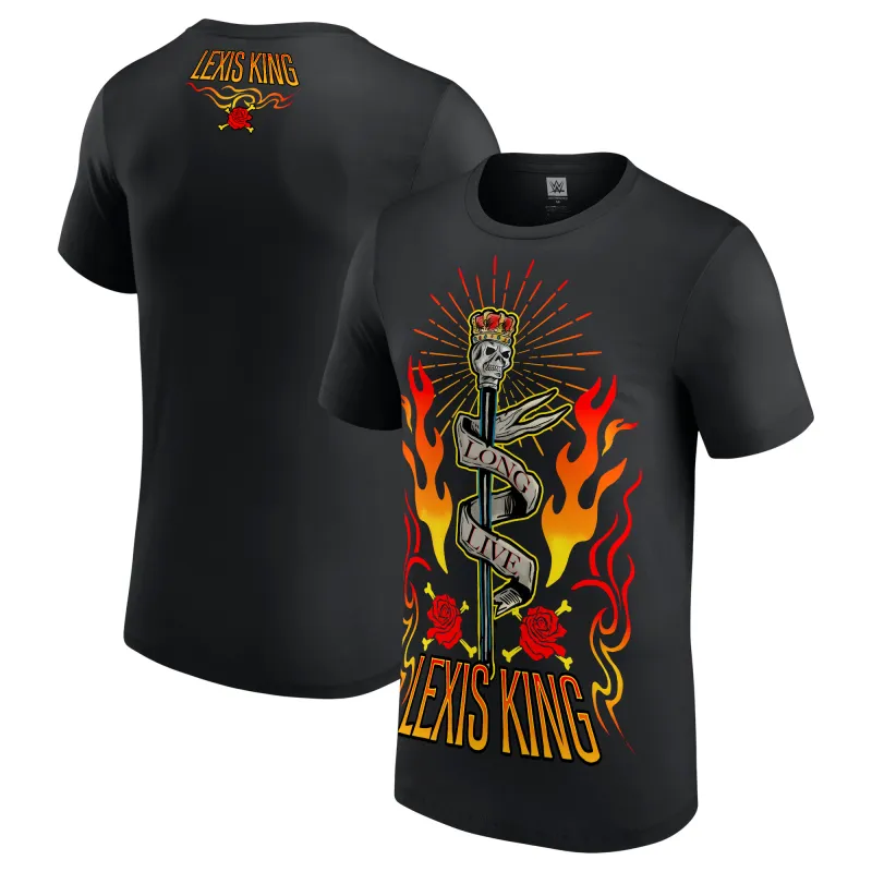 Men's Black Lexis King Long Live T-Shirt made by WWE