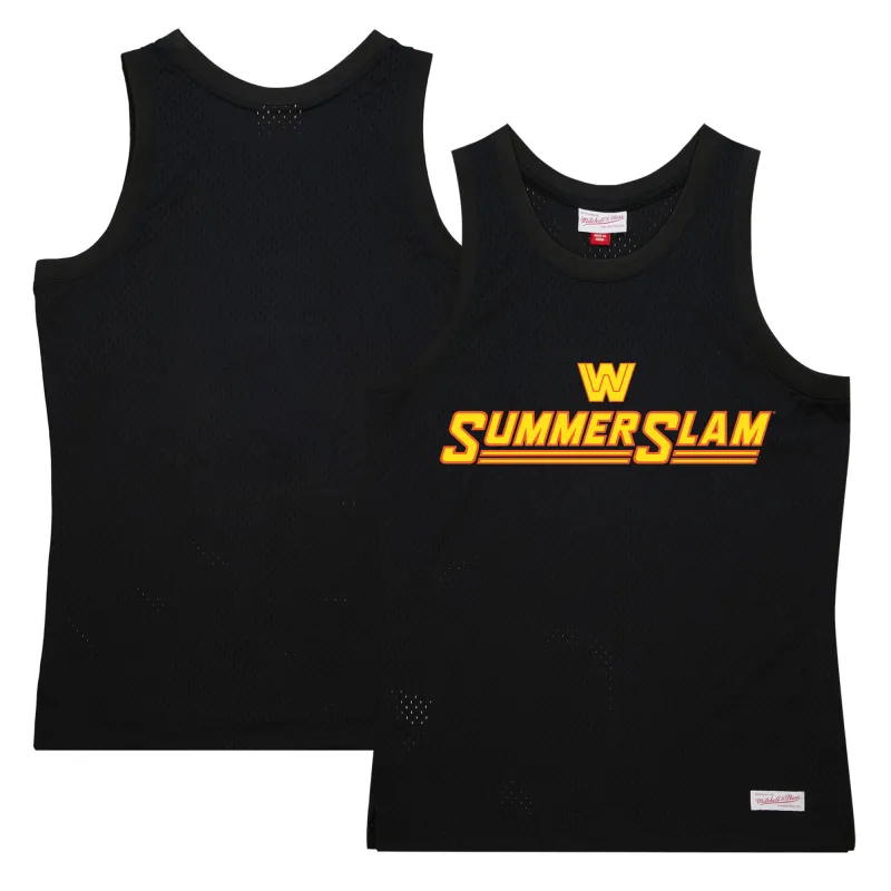 Men's Mitchell & Ness Black SummerSlam Mesh Jersey sold by WWE