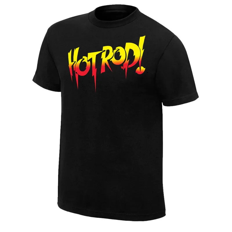 Men's Black ''Rowdy'' Roddy Piper Retro Hot Rod T-Shirt made by WWE