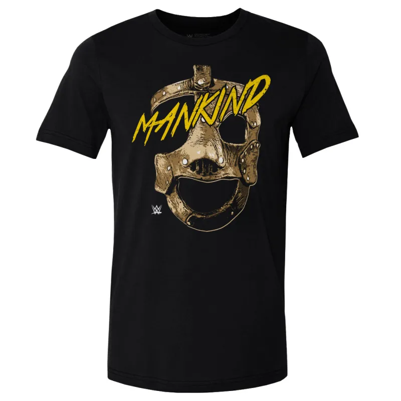 Men's 500 Level Black Mick Foley Mankind Mask T-Shirt sold by WWE