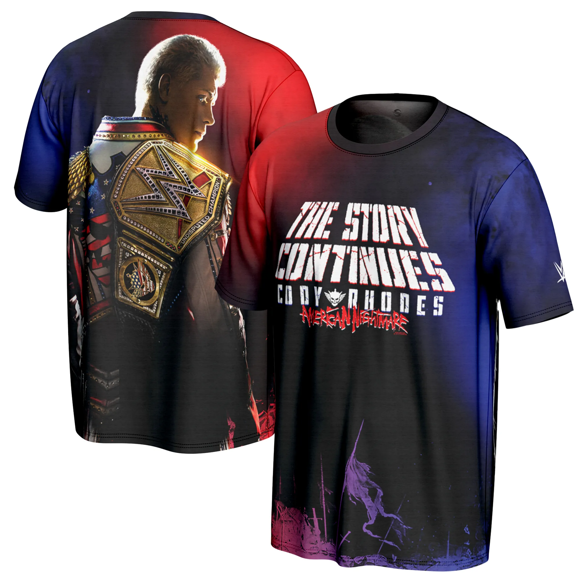 Men's ProSphere Black Cody Rhodes The Story Continues T-Shirt sold by WWE