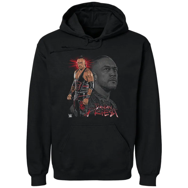 Men's 500 Level Black Damian Priest Vintage Superstar Pullover Hoodie sold by WWE