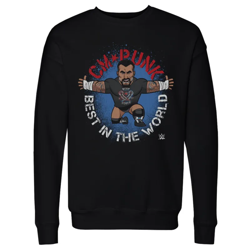 Men's 500 Level Black CM Punk Big Shots Pose Pullover Sweatshirt sold by WWE