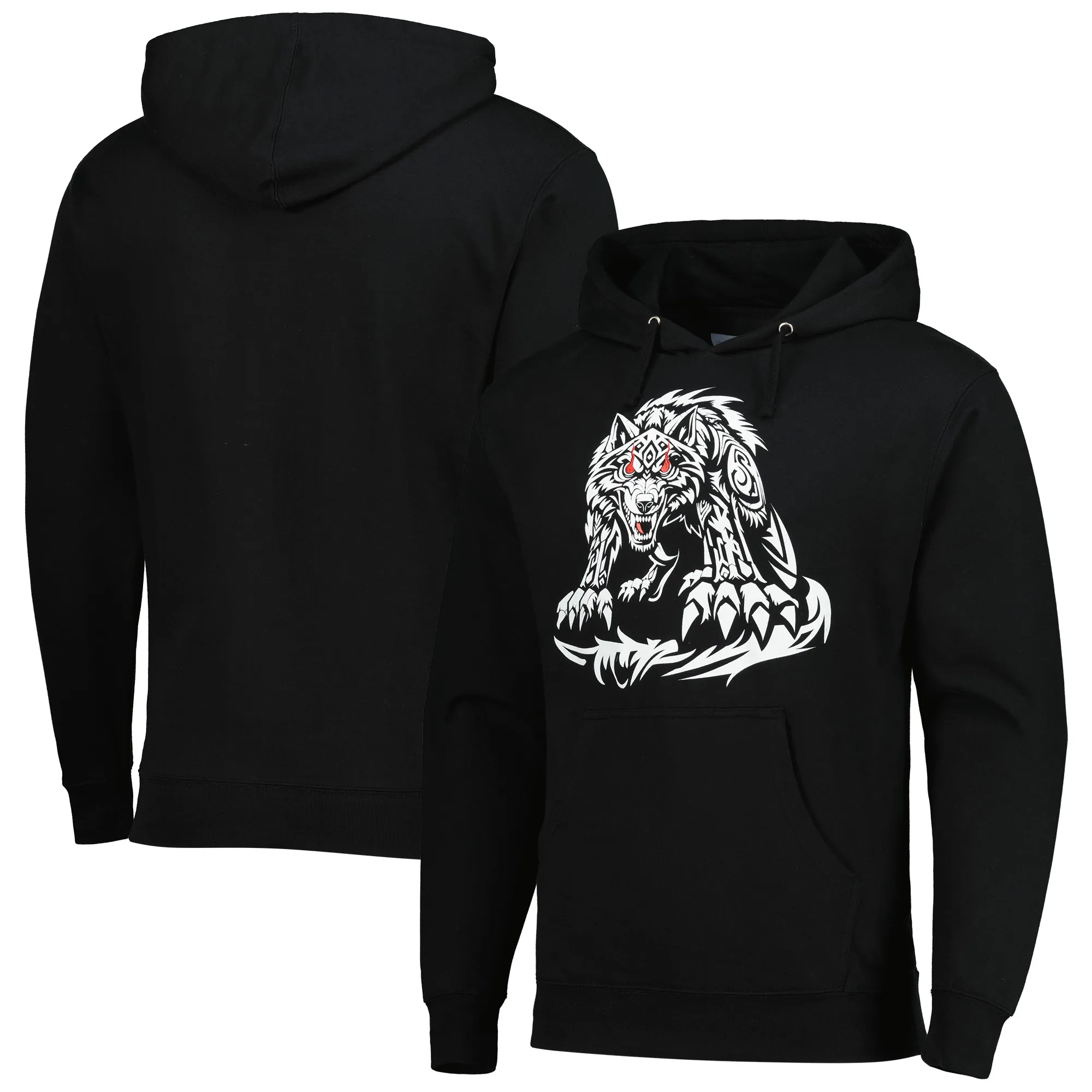 Men's Black Jacob Fatu Tribal Wolf Pullover Hoodie sold by WWE