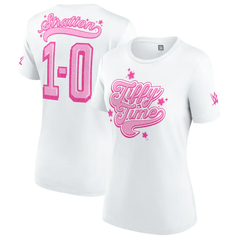 Women's White Tiffany Stratton 1-0 T-Shirt sold by WWE