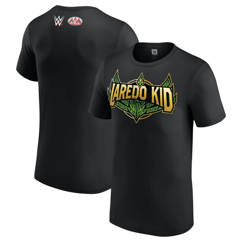Men's Black Laredo Kid AAA Superstar Logo T-Shirt made by WWE