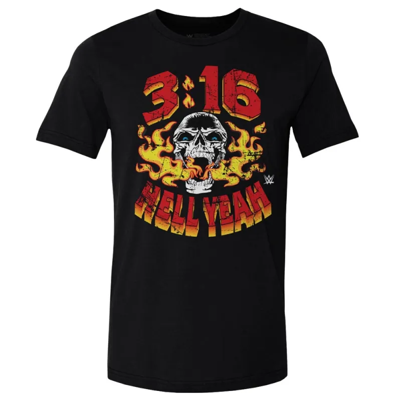 Men's 500 Level Black "Stone Cold" Steve Austin Hell Yeah T-Shirt sold by WWE