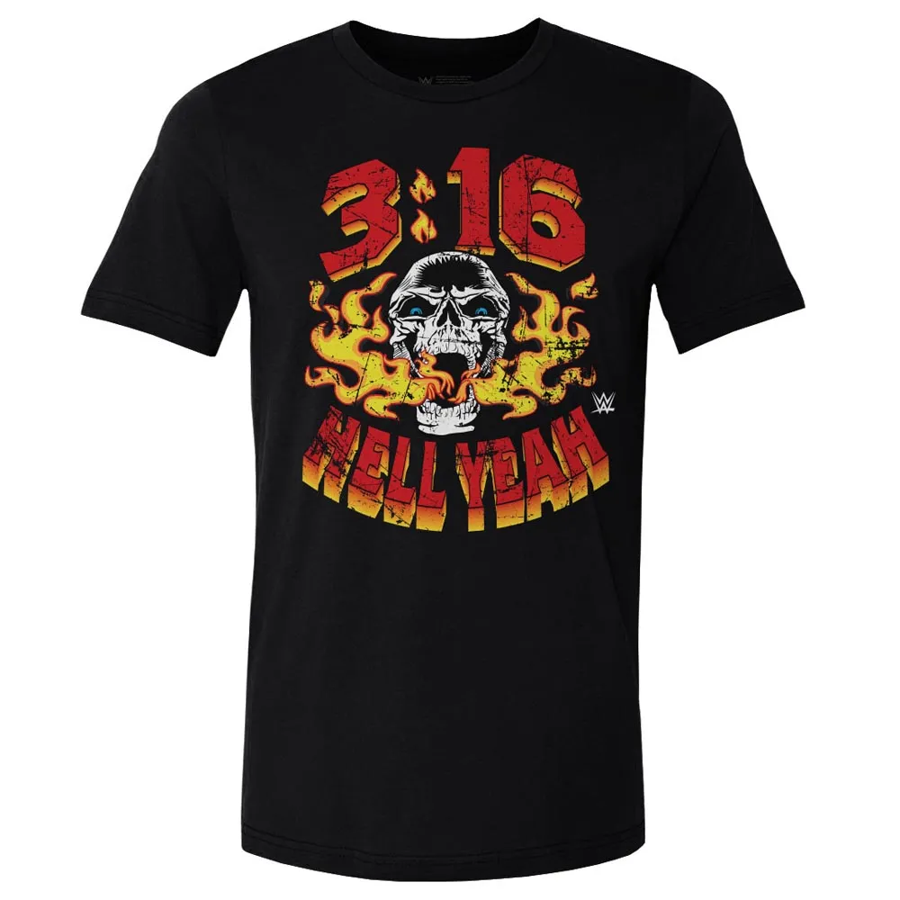 Men's 500 Level Black "Stone Cold" Steve Austin Hell Yeah T-Shirt sold by WWE