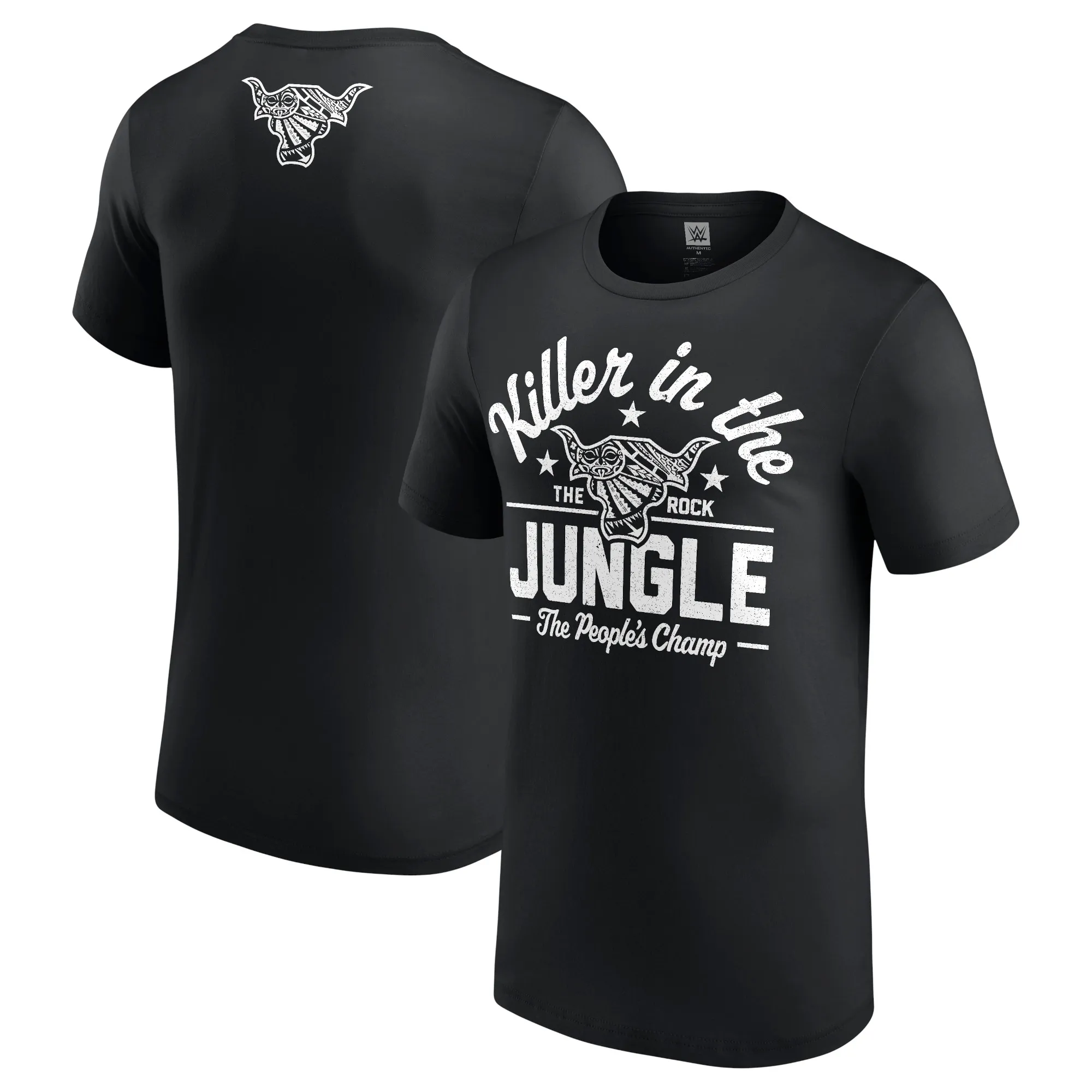 Men's Black The Rock Killer In The Jungle T-Shirt sold by WWE