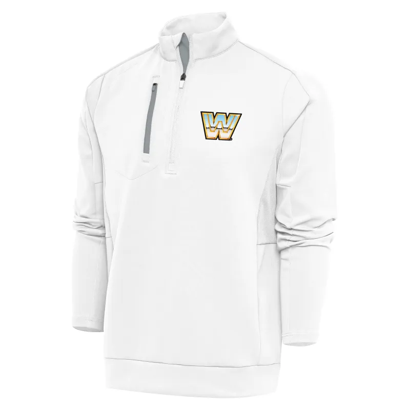 Men's Antigua  Gray WWE Generation Quarter-Zip Pullover Top sold by WWE