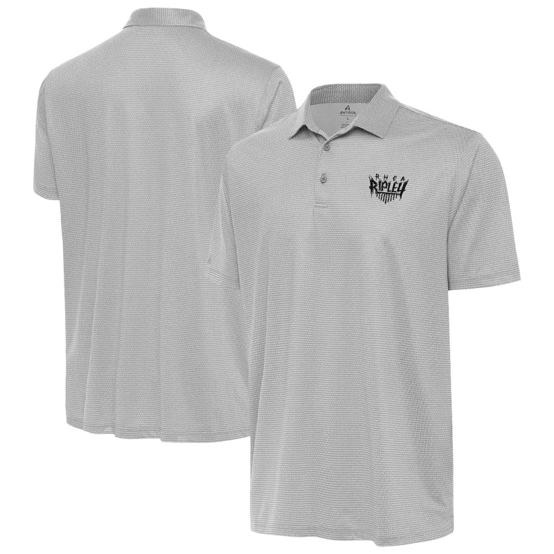 Men's  Antigua Grey Rhea Ripley Rings Polo sold by WWE