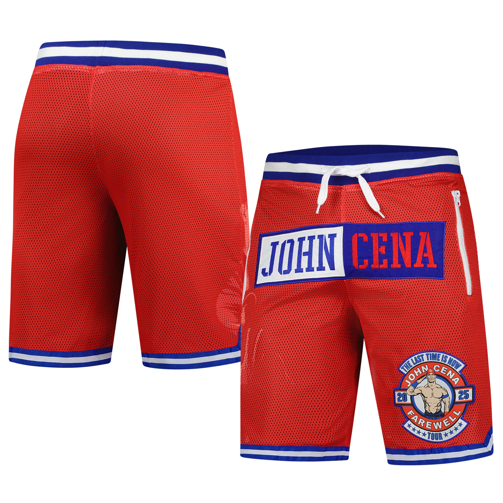 Men's WWE Authentic Red John Cena Farewell Tour Mesh Shorts sold by WWE