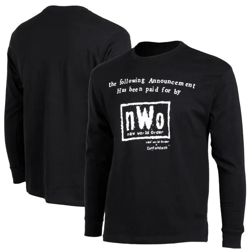 Men's Contenders Clothing Black nWo Announcement Long Sleeve T-Shirt sold by WWE
