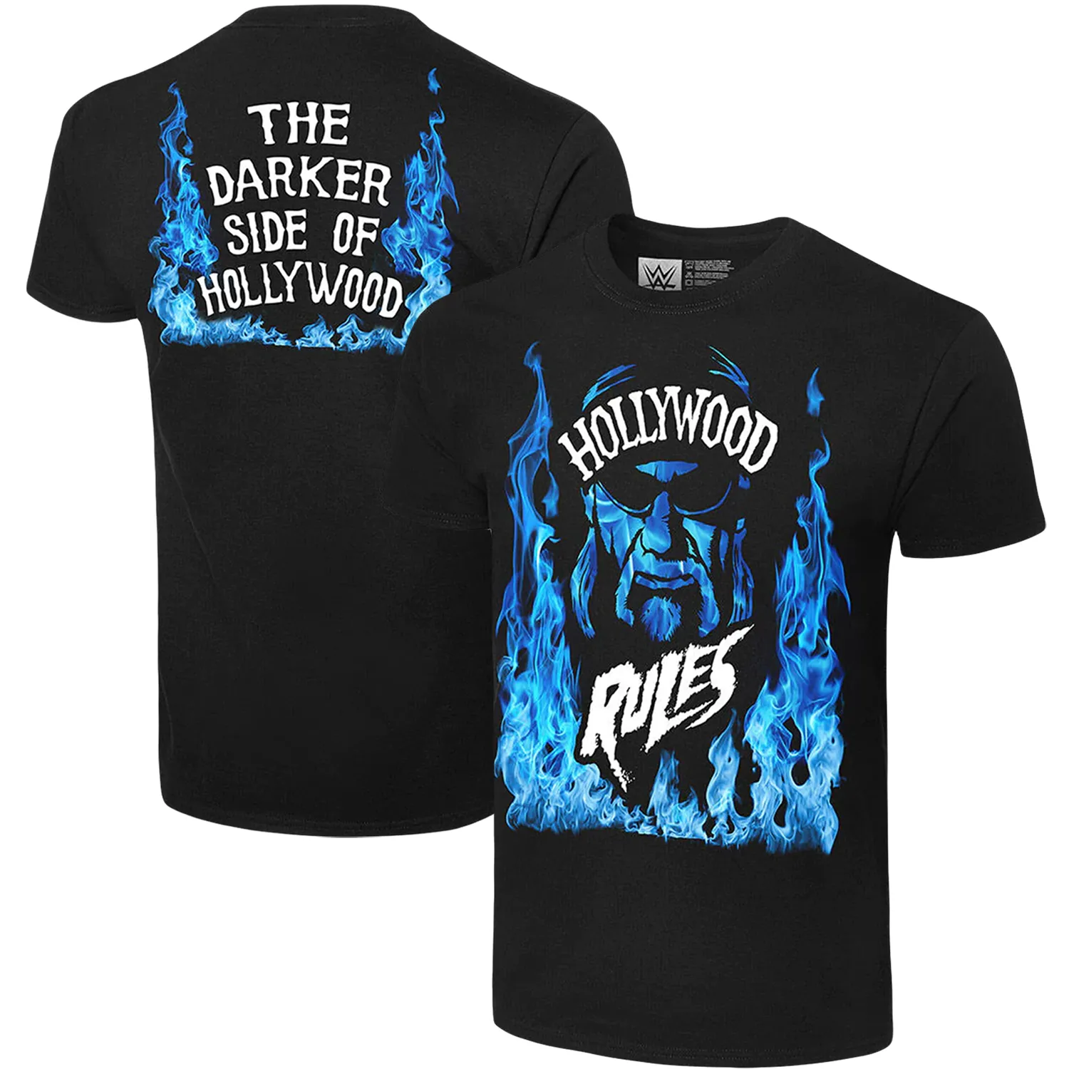 Men's Black Hulk Hogan Hollywood Rules T-Shirt sold by WWE