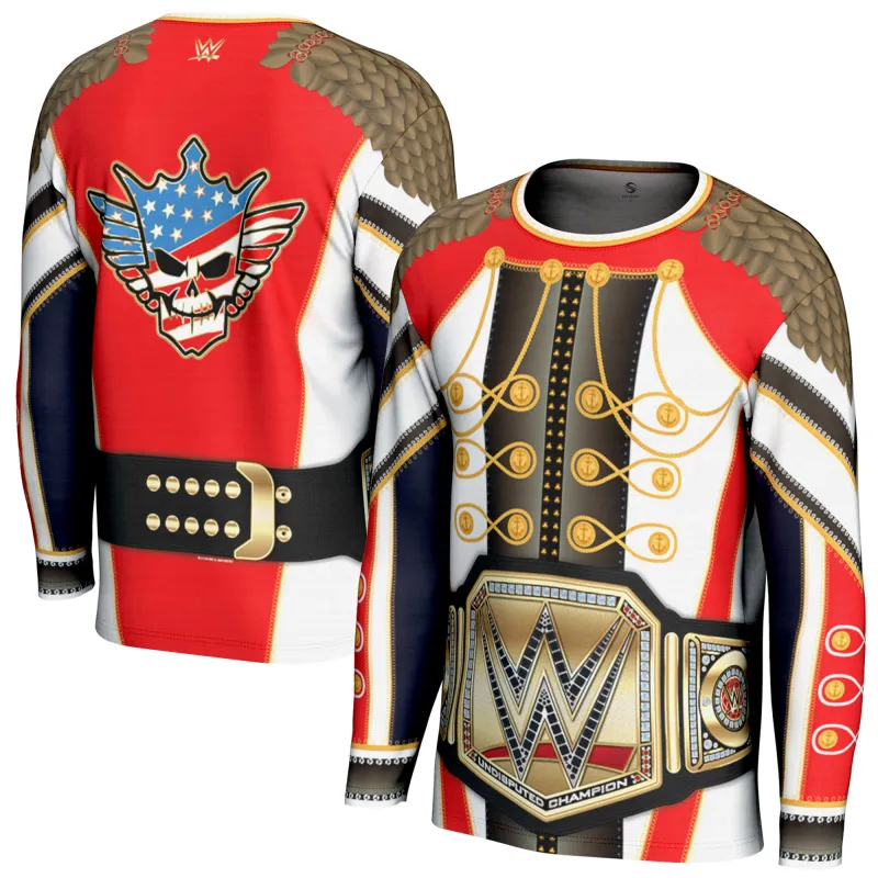 Men's ProSphere Cody Rhodes Entrance Coat Undisputed Championship Long Sleeve T-Shirt sold by WWE