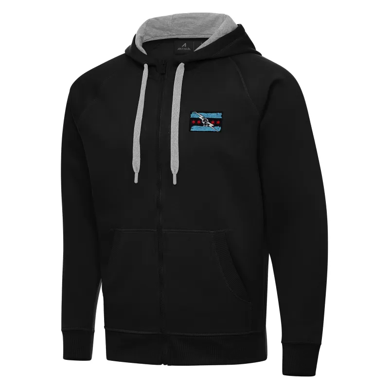 Men's Antigua  Black CM Punk Victory Full-Zip Hoodie sold by WWE