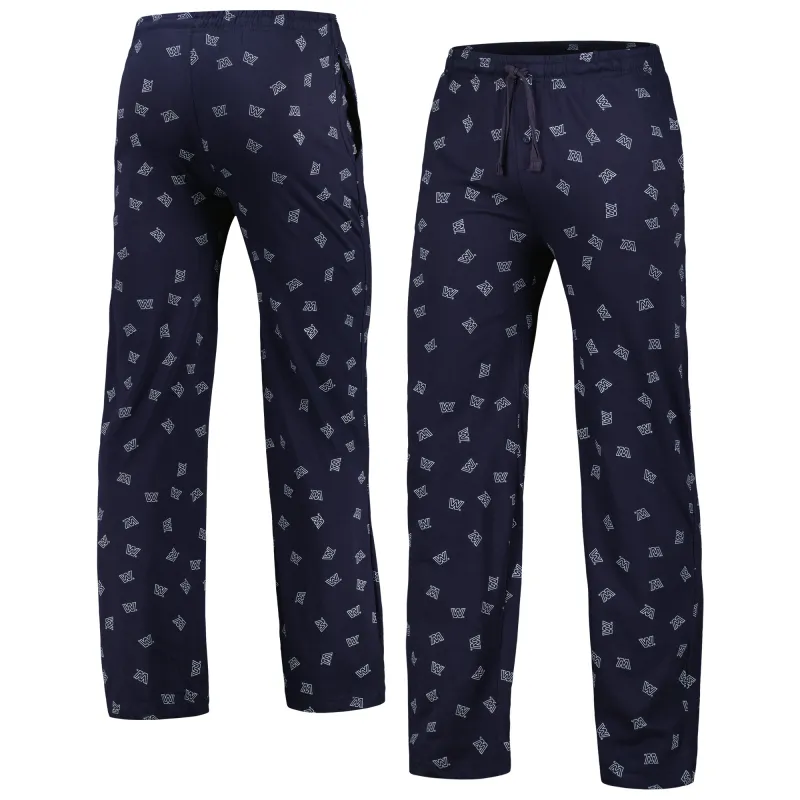 Men's Ripple Junction Navy WWE Retro Logo Allover Sleep Pants sold by WWE