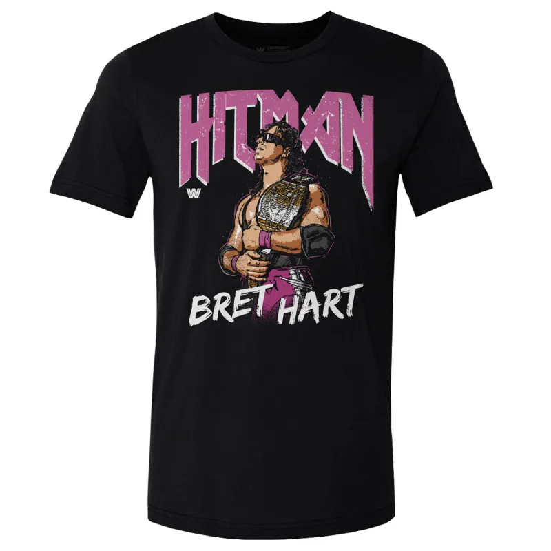 Men's 500 Level  Black Bret Hart Hitman T-Shirt sold by WWE