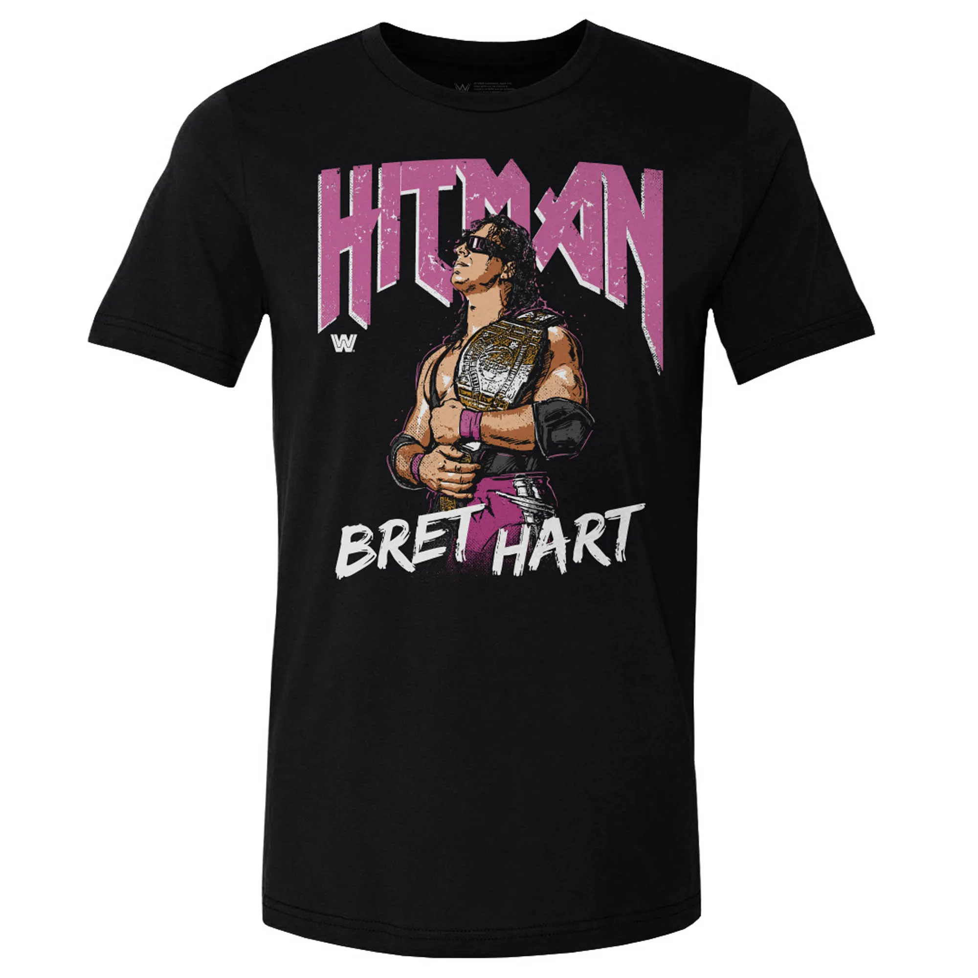 Men's 500 Level Black Bret Hart Hitman T-Shirt sold by WWE