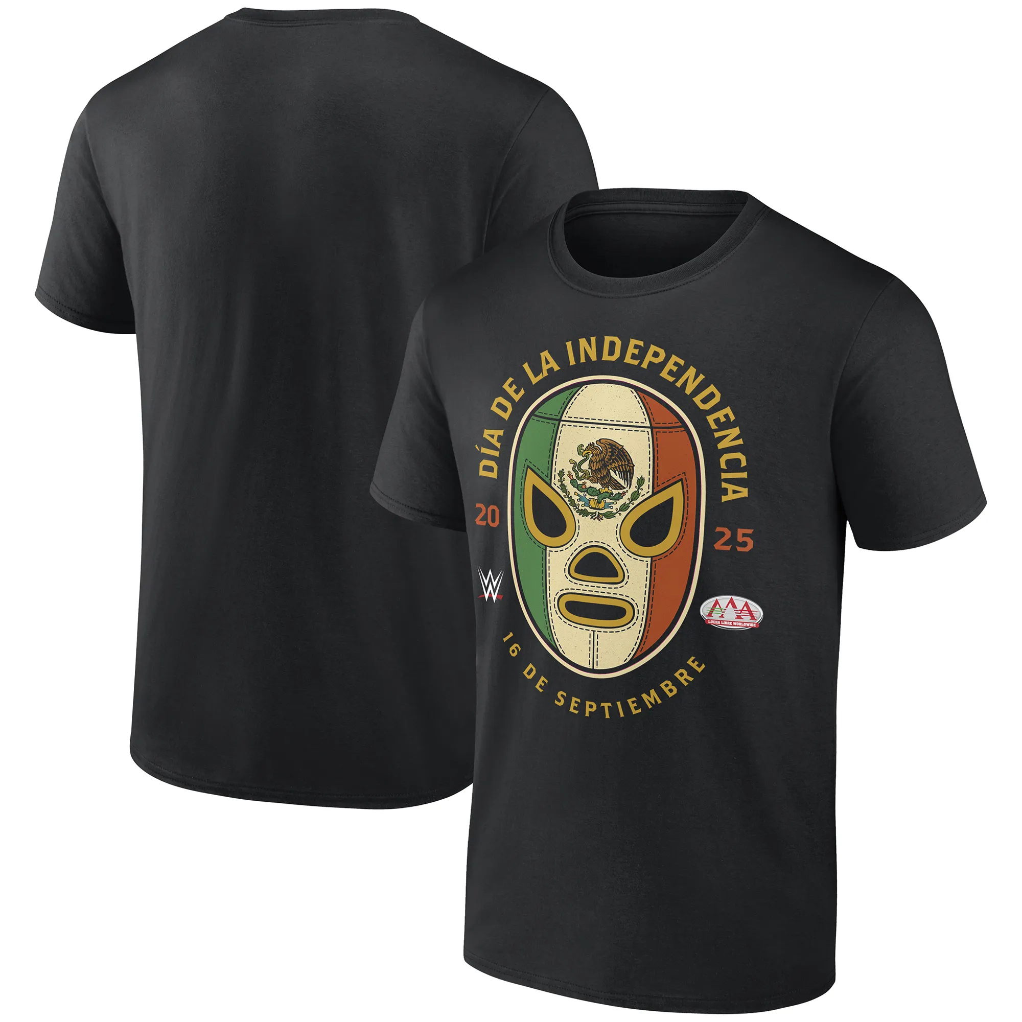 Men's Black AAA Día de la Independencia T-Shirt sold by WWE