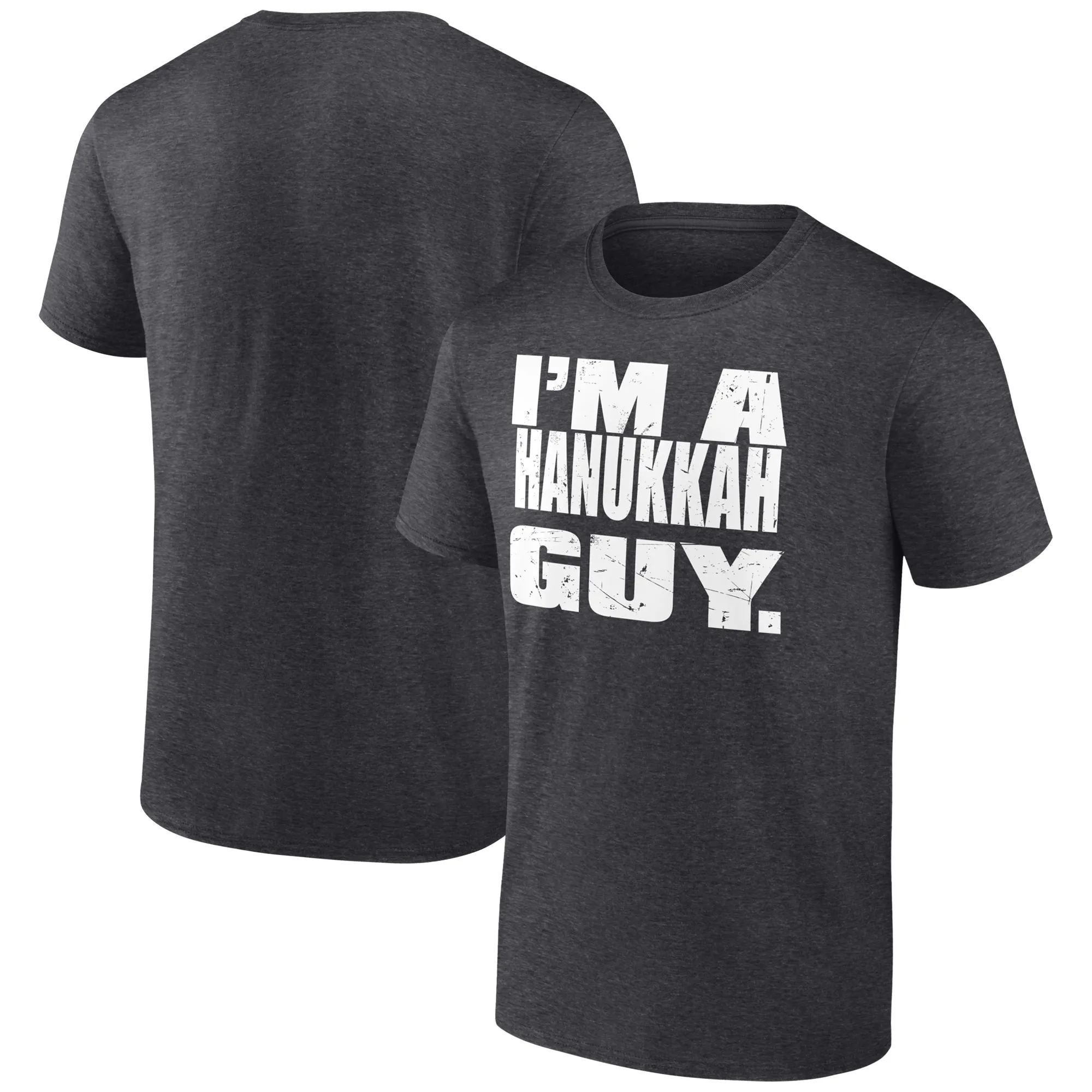 Men's Charcoal Paul Heyman I'm A Hanukkah Guy T-Shirt sold by WWE