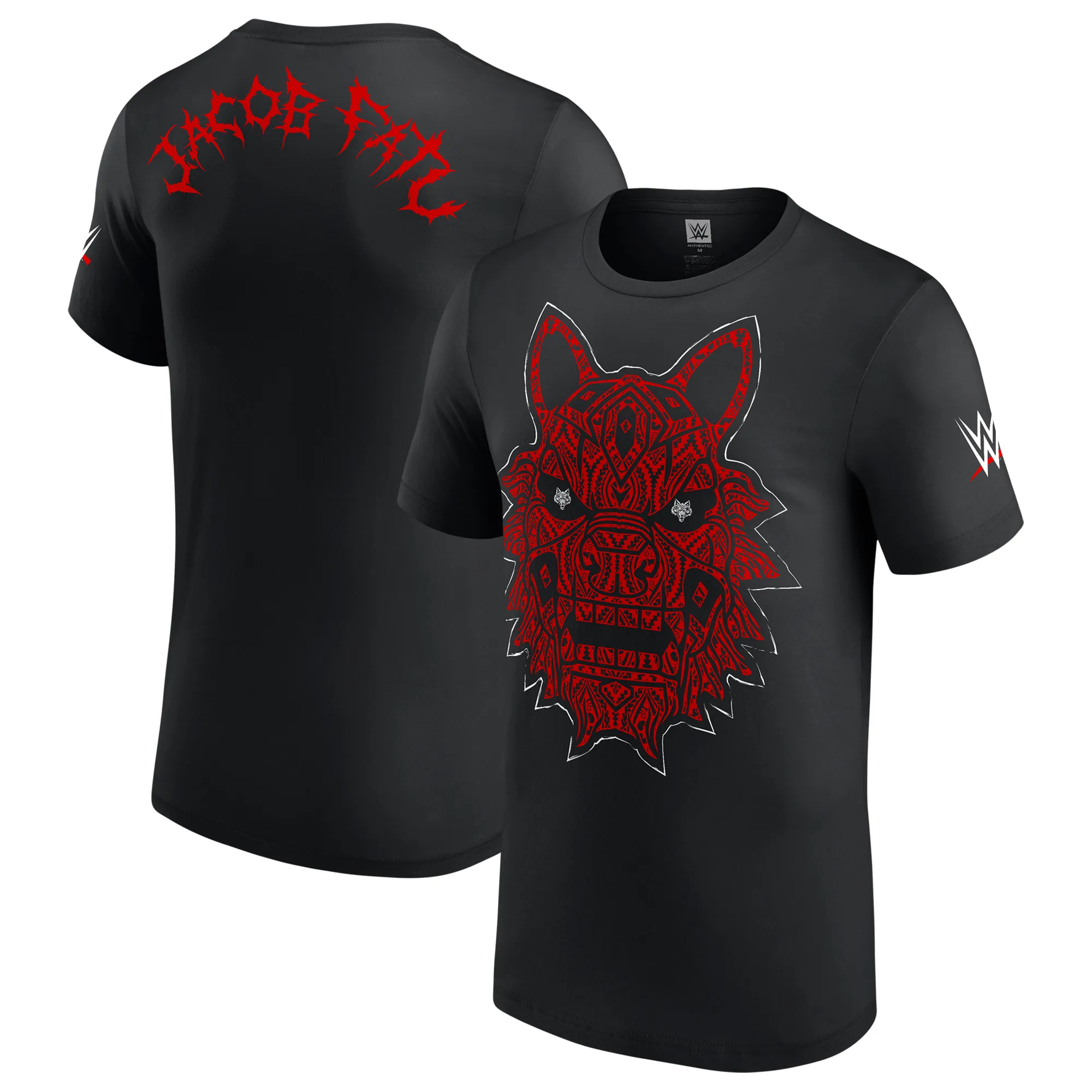 Men's Black Jacob Fatu Tribal Mask T-Shirt sold by WWE