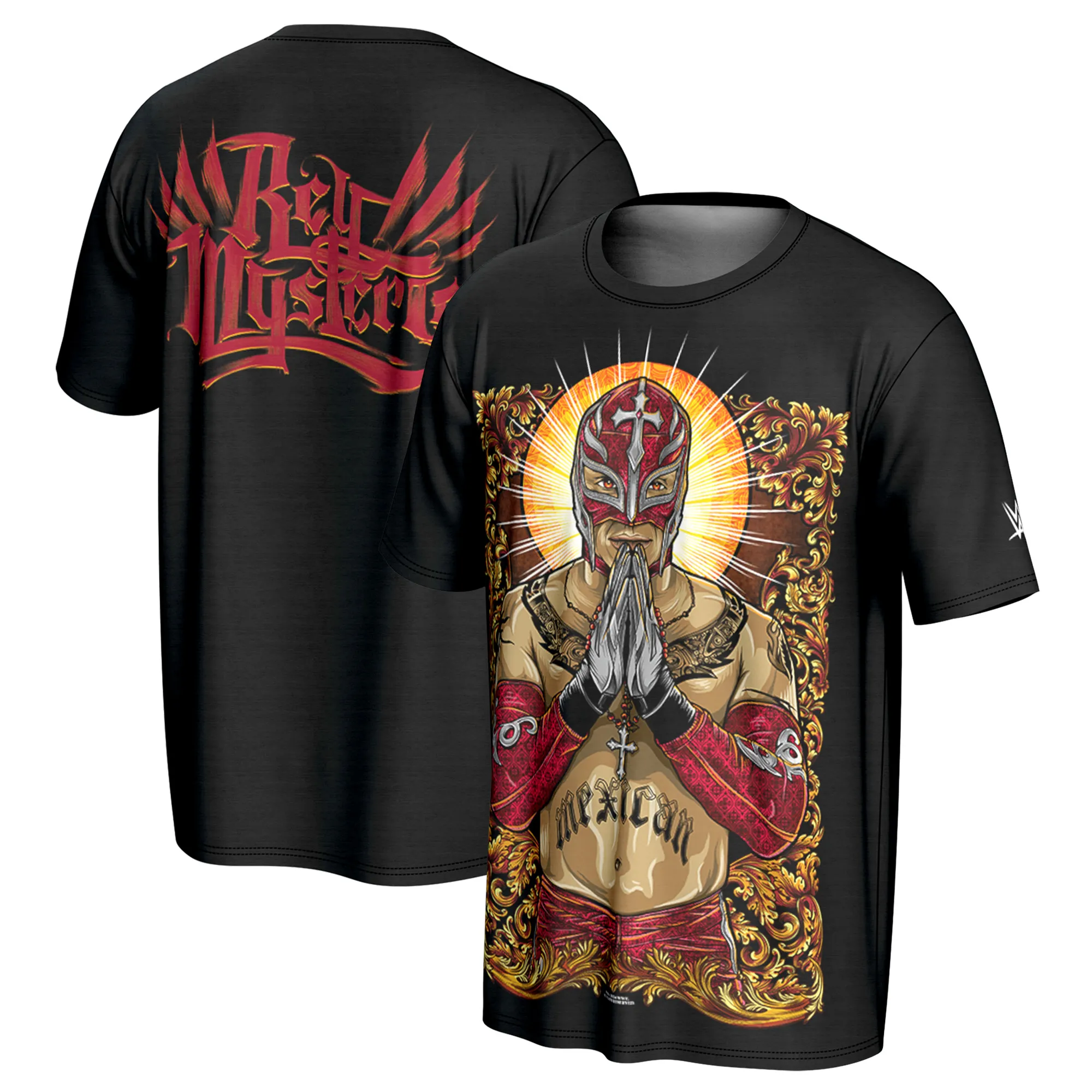 Men's ProSphere Black Rey Mysterio Portrait T-Shirt sold by WWE