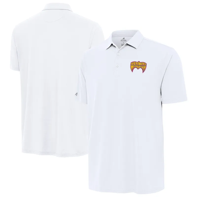 Men's Antigua White The Ultimate Warrior Era Polo sold by WWE