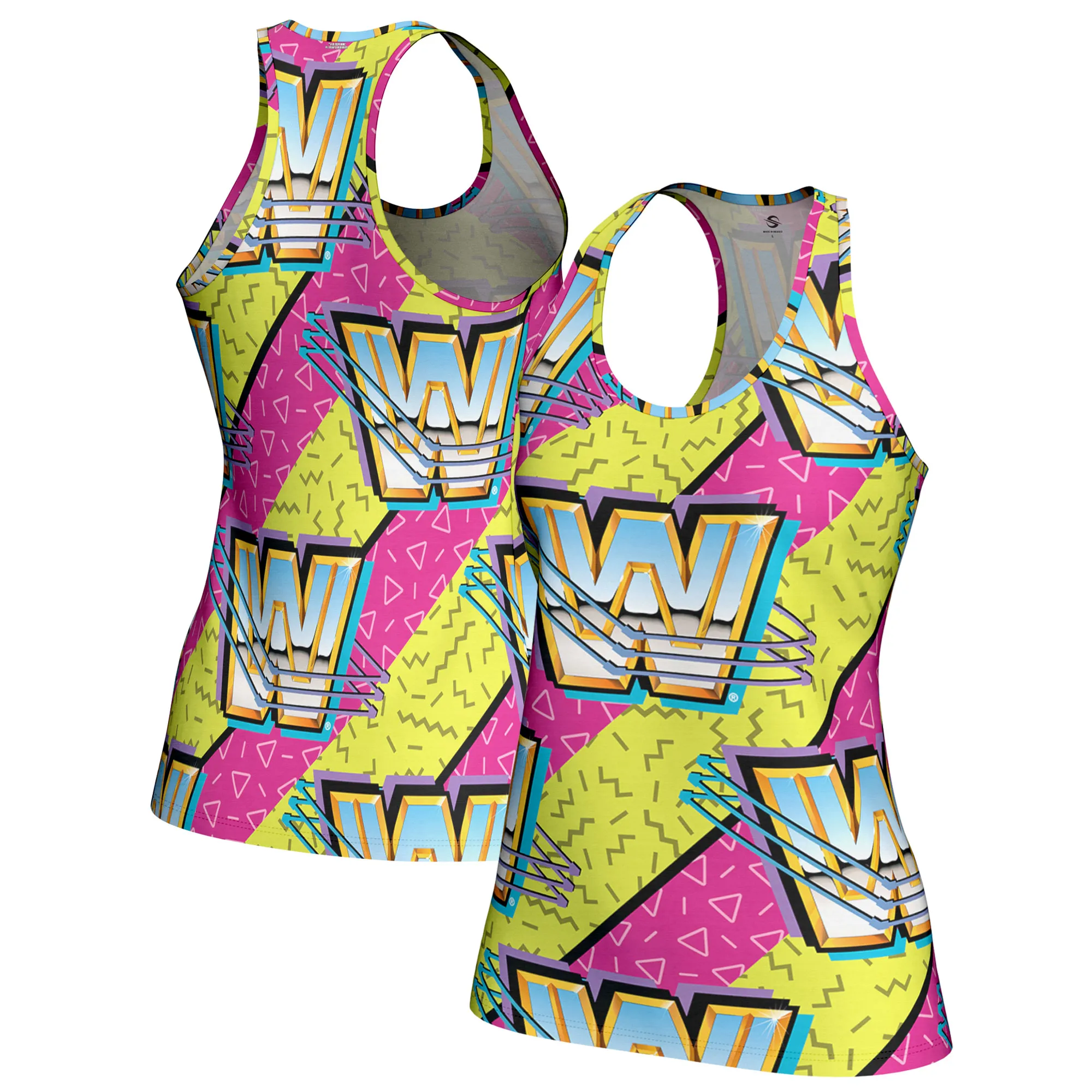 Women's ProSphere Pink WWE 90s Racerback Tank Top sold by WWE