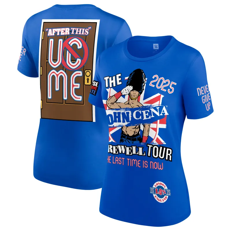 Women's Blue John Cena Farewell Tour 2025 London T-Shirt made by WWE