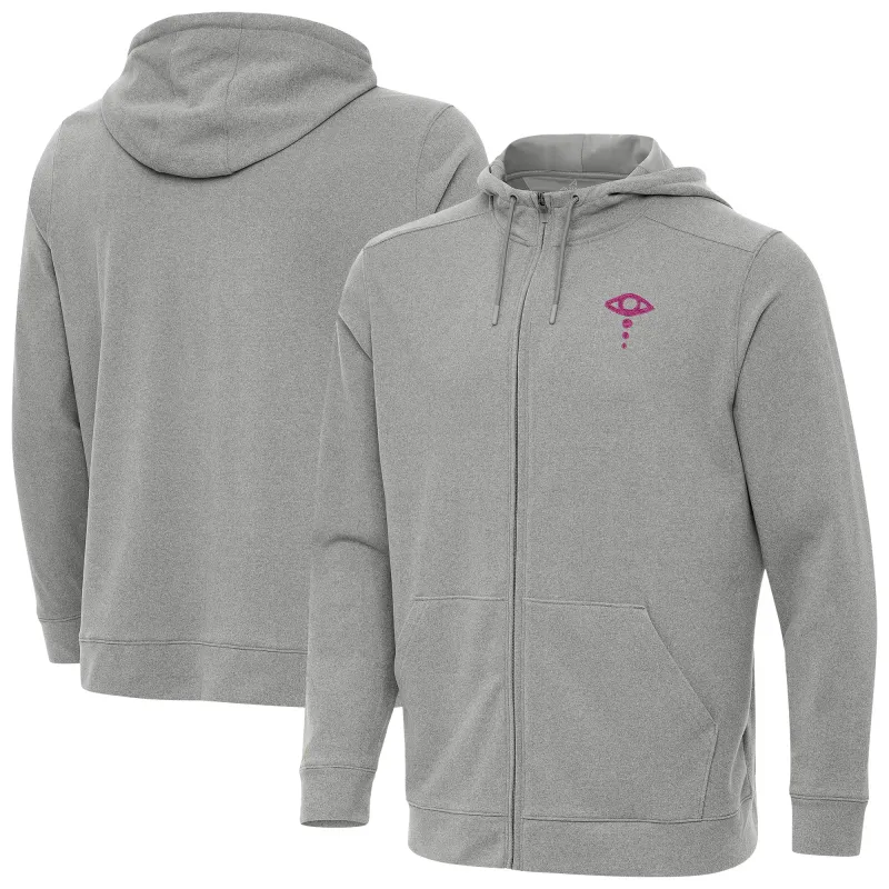 Men's Antigua Heather Gray Liv Morgan Effortless Full-Zip Hoodie sold by WWE