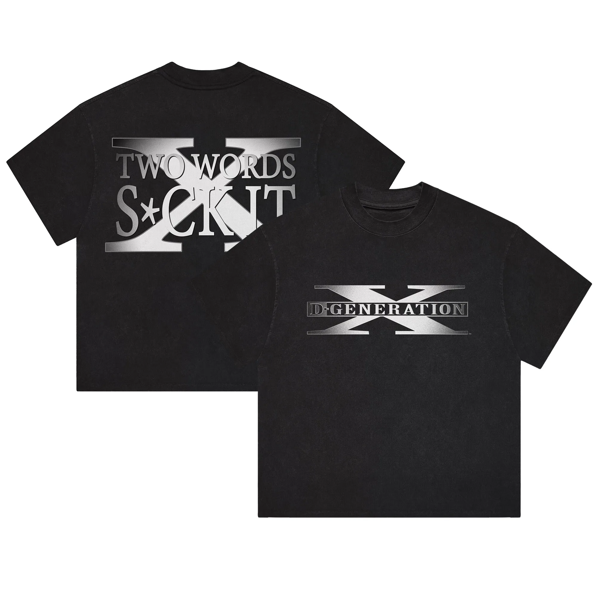 Men's Heather Black D-Generation X Two Words Boxy T-Shirt sold by WWE