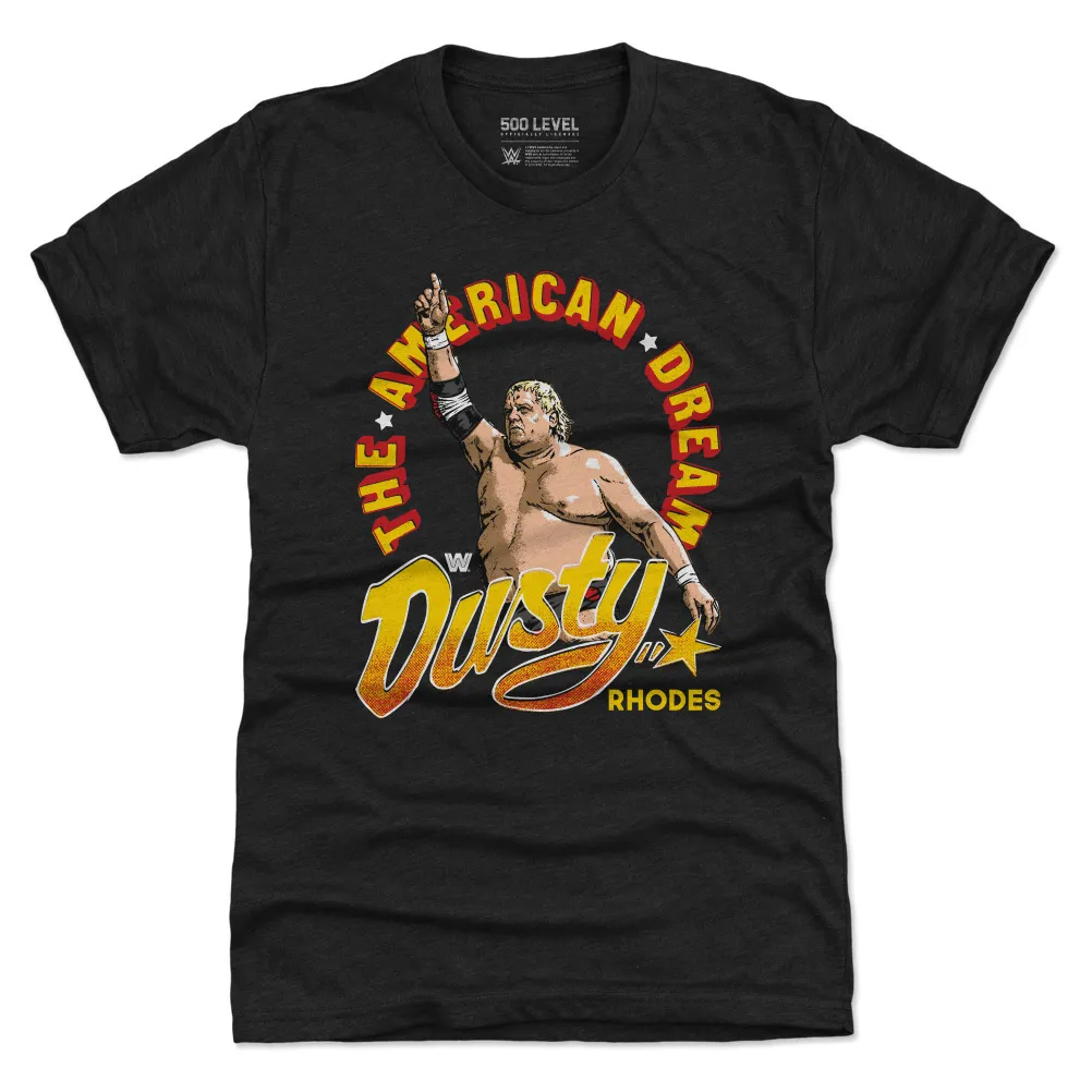Men's 500 Level Heather Black Dusty Rhodes The American Dream Premium T-Shirt sold by WWE