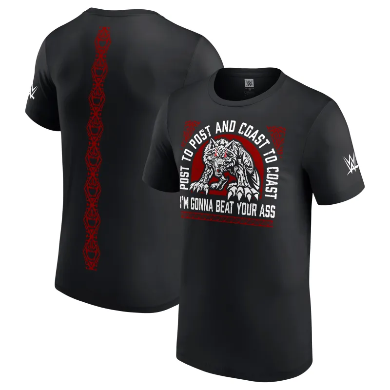 Men's Black Jacob Fatu Post To Post T-Shirt sold by WWE