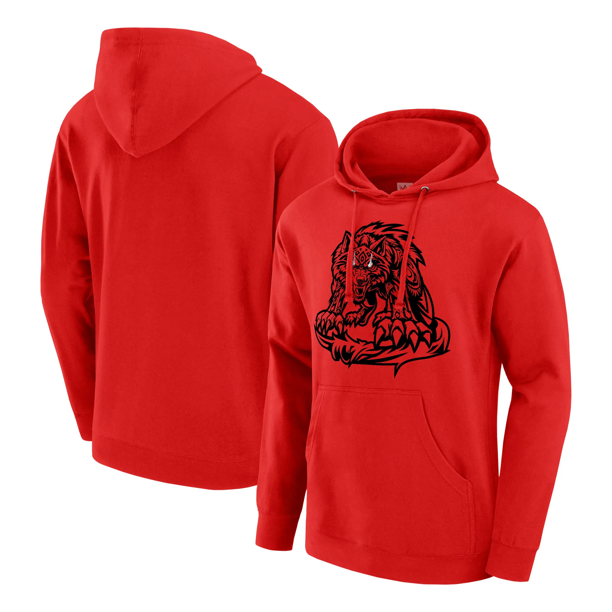 Men's Red Jacob Fatu Tribal Wolf Pullover Hoodie sold by WWE