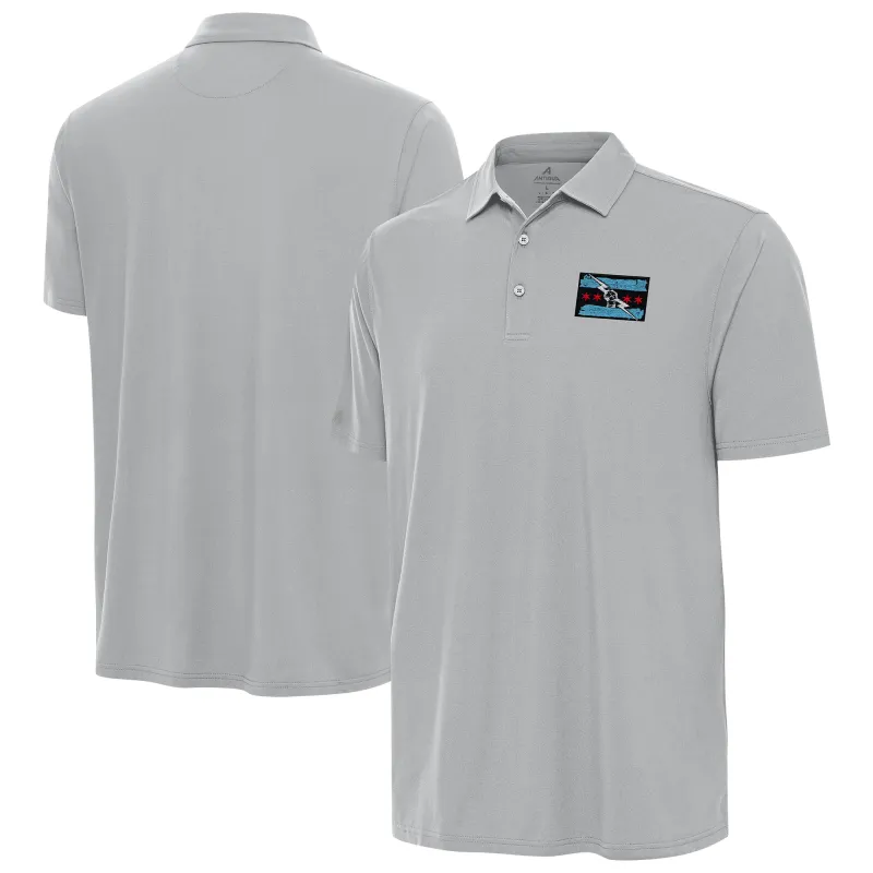 Men's Antigua Gray CM Punk Era Polo sold by WWE