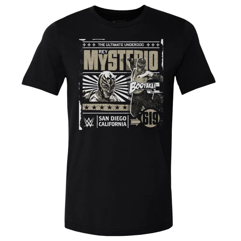 Men's 500 Level Black Rey Mysterio Comic T-Shirt made by 500 Level