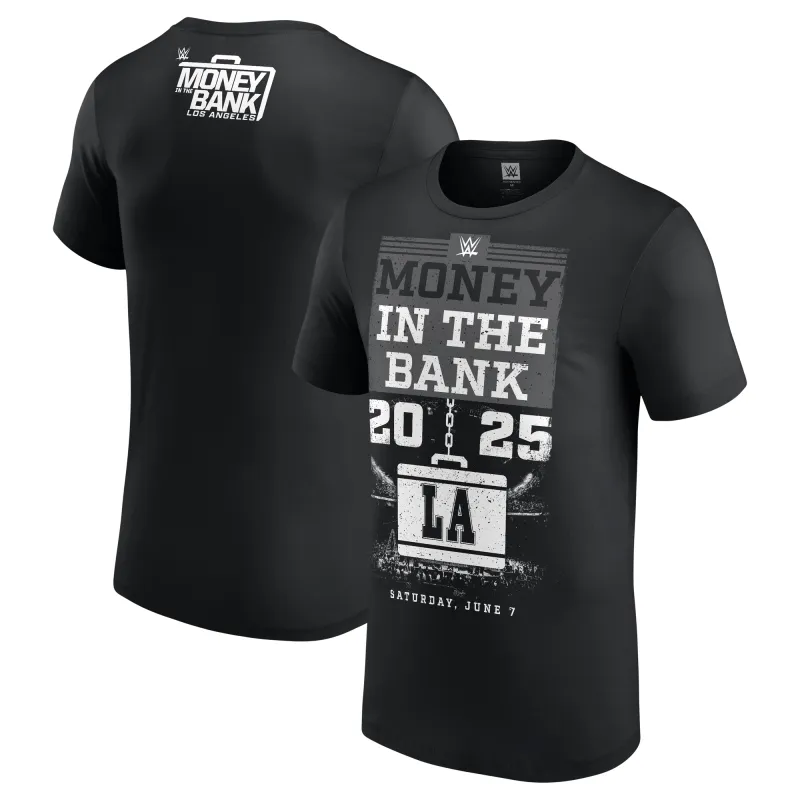 Men's Black Money in the Bank 2025 LA T-Shirt sold by WWE