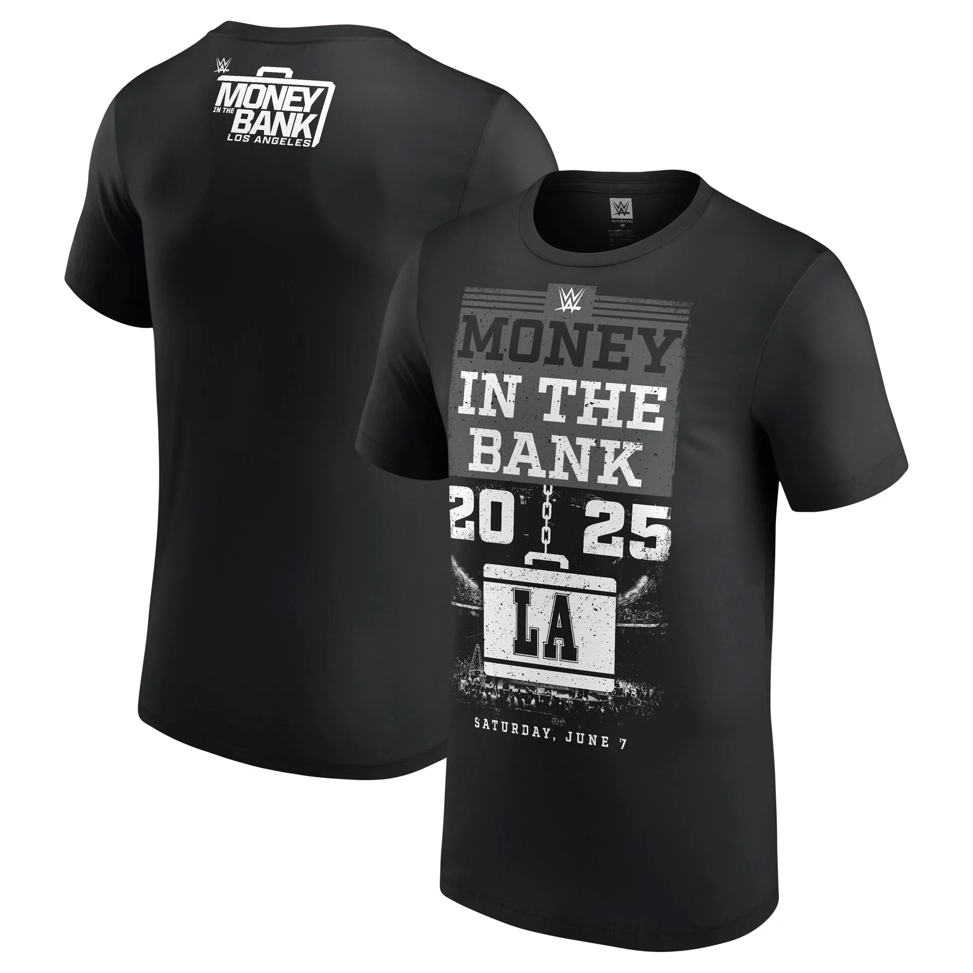Men's Black Money in the Bank 2025 LA T-Shirt sold by WWE