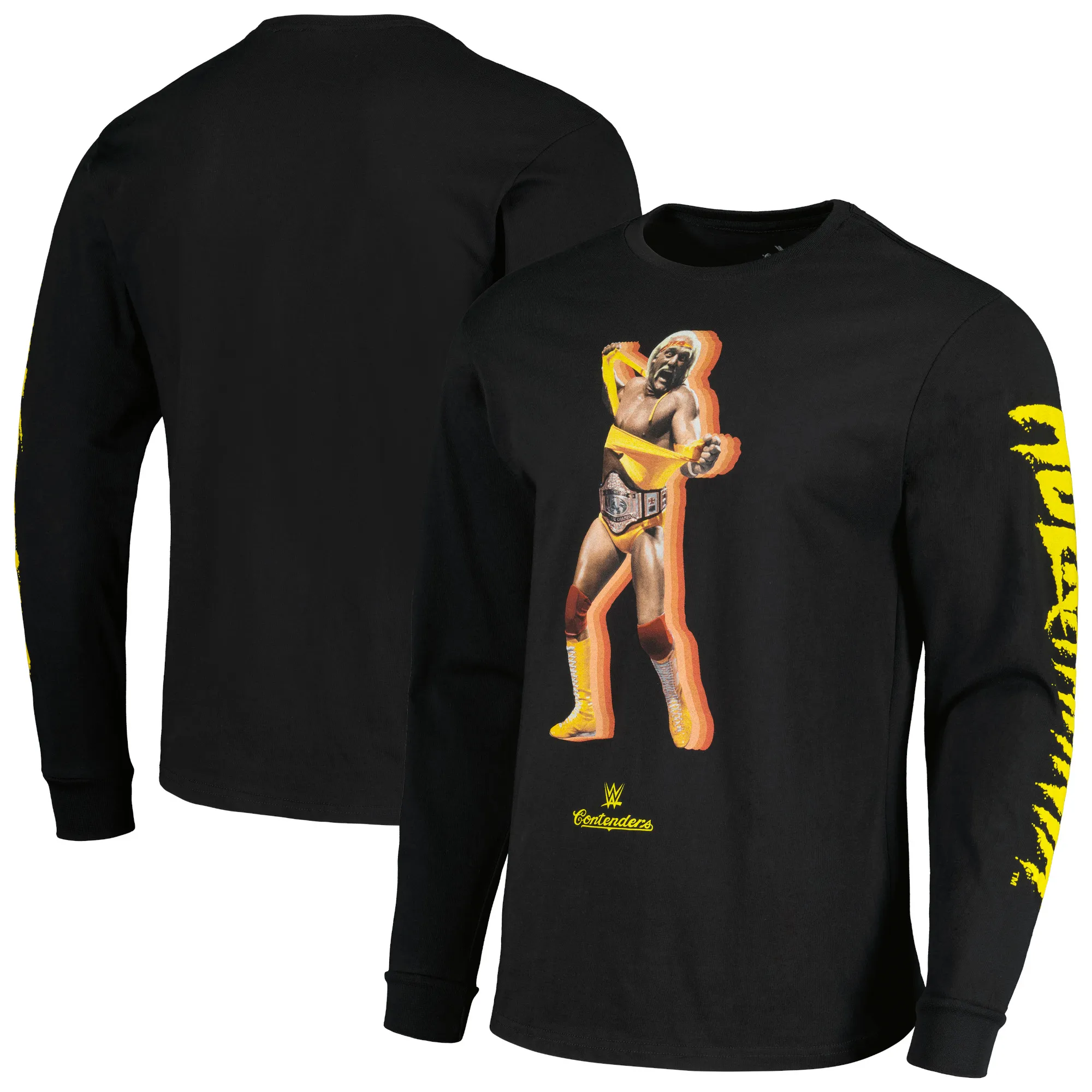 Men's Contenders Clothing Black Hulk Hogan Wordmark Brother Long Sleeve T-Shirt sold by WWE