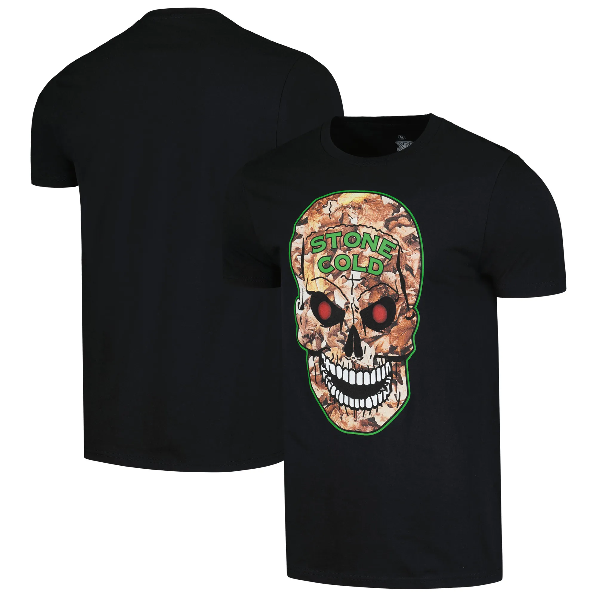 Men's Ripple Junction Black "Stone Cold" Steve Austin Camo Skull Graphic T-Shirt sold by WWE