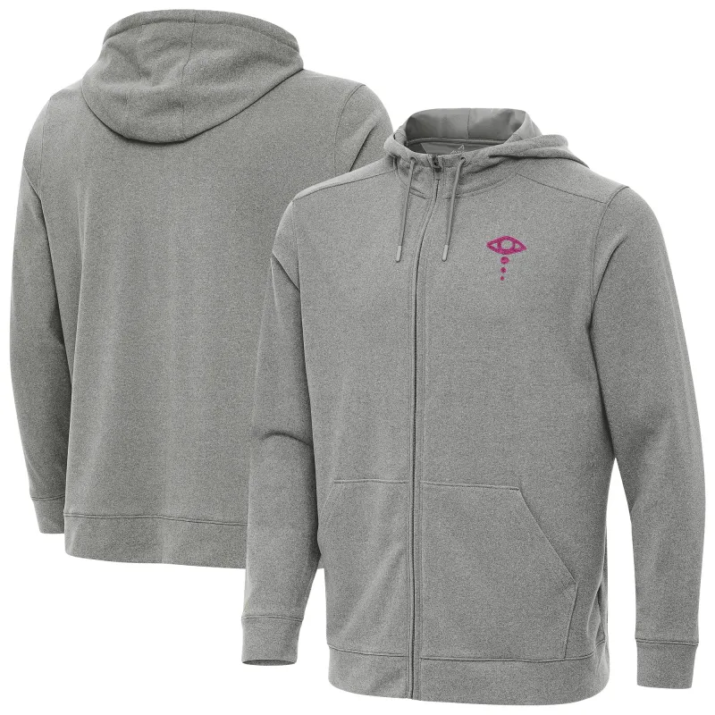 Men's Antigua Heather Gray Liv Morgan Effortless Full-Zip Hoodie sold by WWE