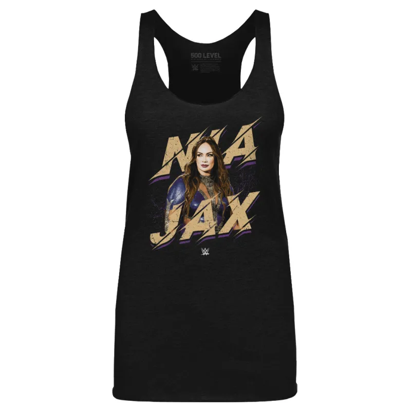 Women's 500 Level Heather Black Nia Jax  Tri-Blend Tank Top sold by WWE