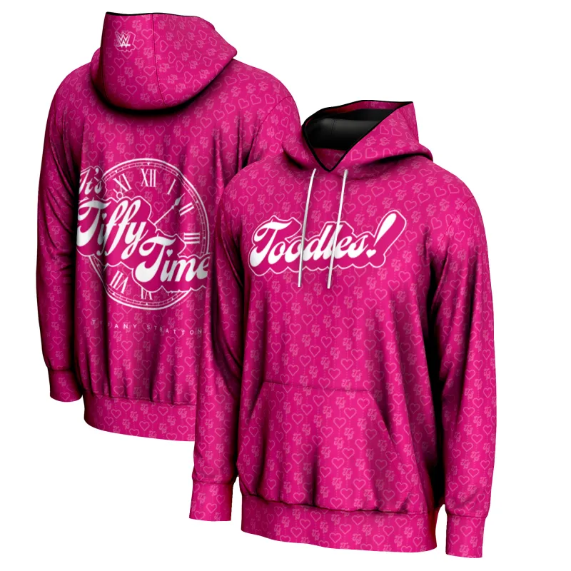 Men's ProSphere Pink Tiffany Stratton Tiffy Time Pullover Hoodie made by WWE