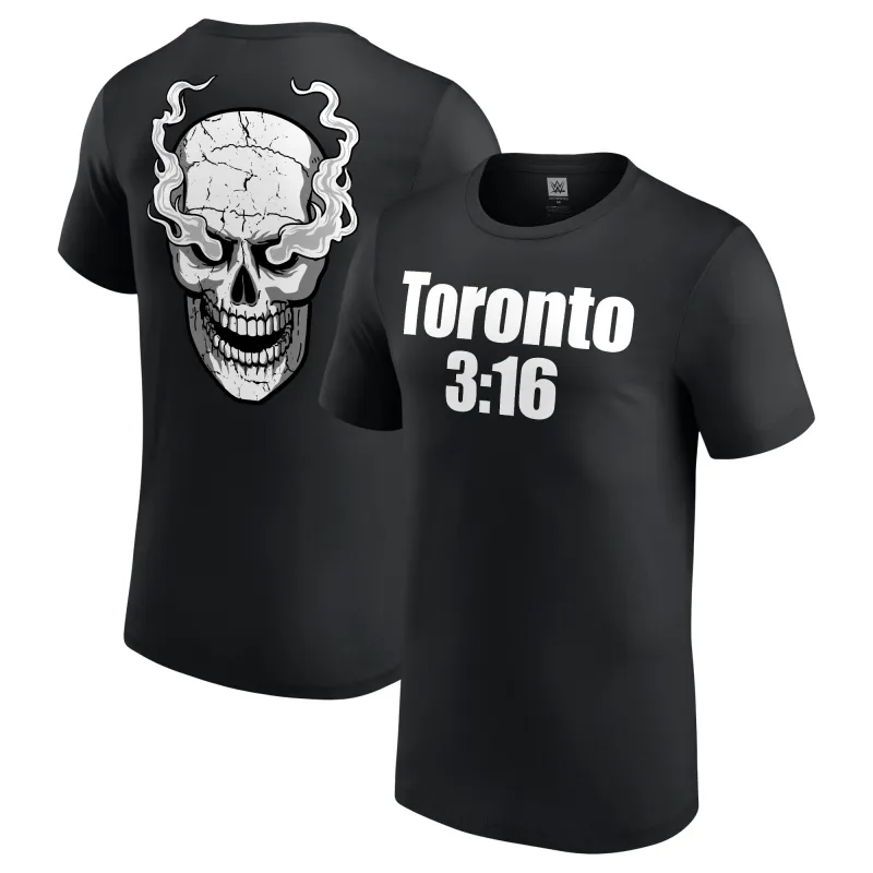 Men's Black "Stone Cold" Steve Austin Toronto 3:16 T-Shirt sold by WWE