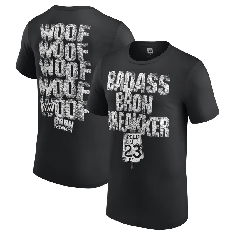 Men's Black Bron Breakker Badass T-Shirt sold by WWE