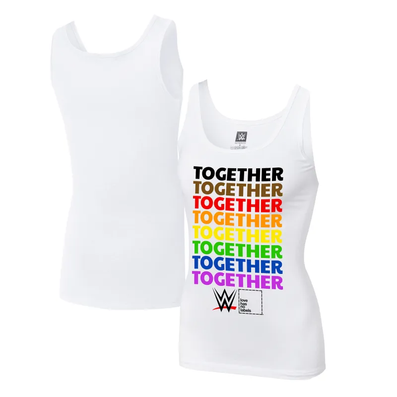 Women's  WWE Together Pride Tank Top - White sold by WWE