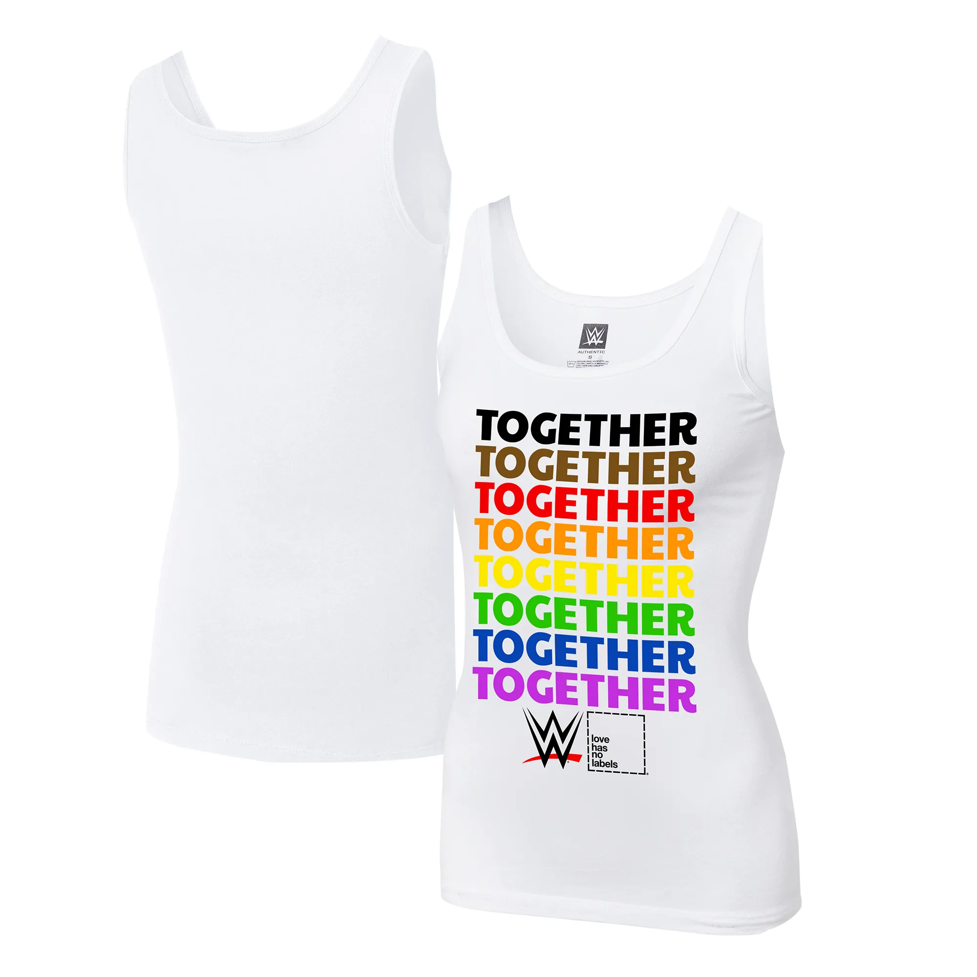 Women's WWE Together Pride Tank Top - White sold by WWE
