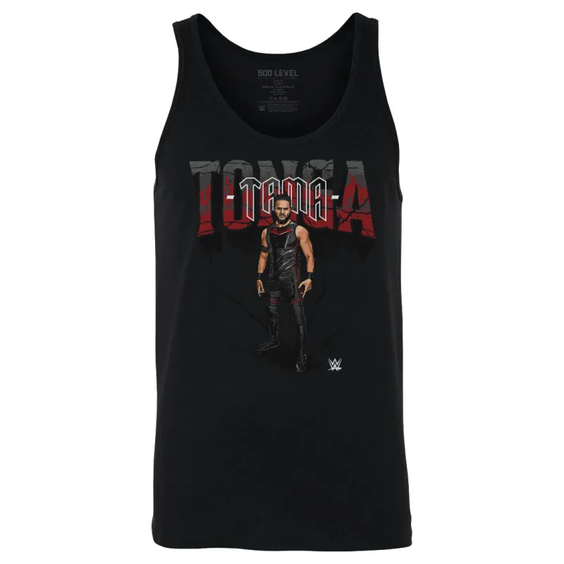 Men's 500 Level Black Tama Tonga Grunge Tank Top sold by WWE